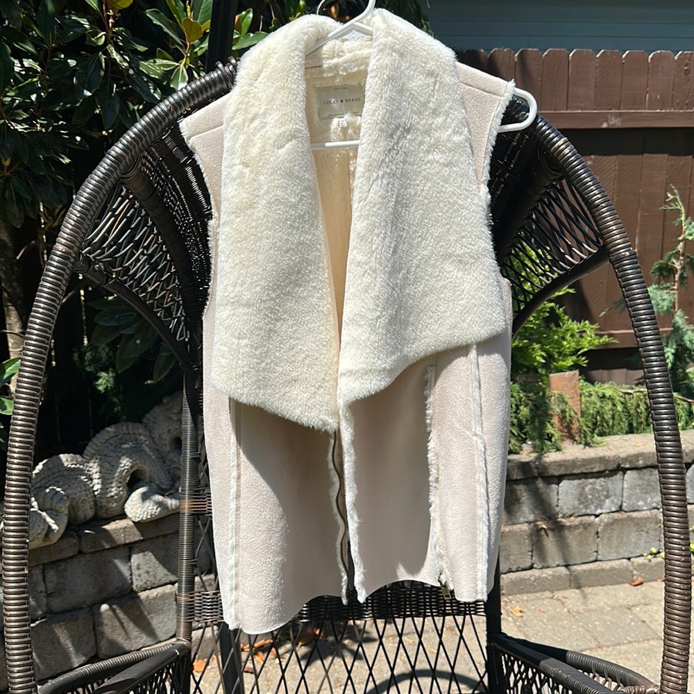 Lucky brand shearling vest, size medium